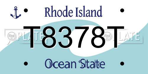 T8378T Rhode Island License Plate