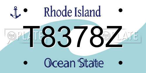 T8378Z Rhode Island License Plate