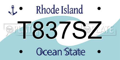 T837SZ Rhode Island License Plate