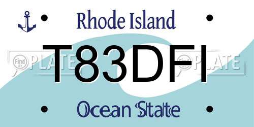 T83DFI Rhode Island License Plate