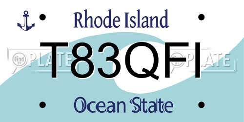 T83QFI Rhode Island License Plate