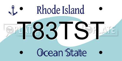 T83TST Rhode Island License Plate