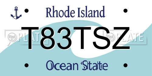 T83TSZ Rhode Island License Plate