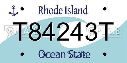 T84243T Rhode Island License Plate
