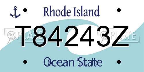 T84243Z Rhode Island License Plate