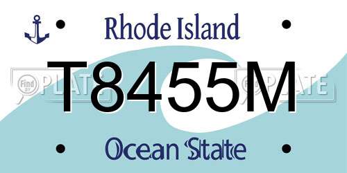 T8455M Rhode Island License Plate