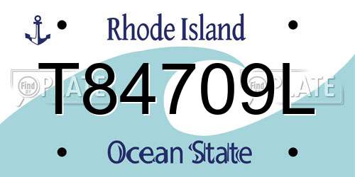 T84709L Rhode Island License Plate