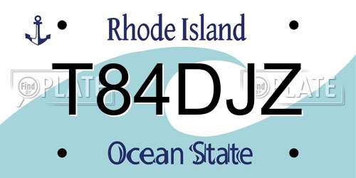 T84DJZ Rhode Island License Plate