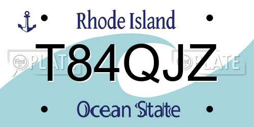 T84QJZ Rhode Island License Plate