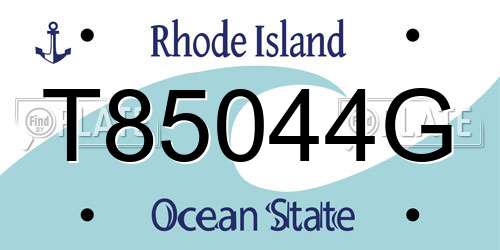 T85044G Rhode Island License Plate