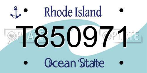 T850971 Rhode Island License Plate