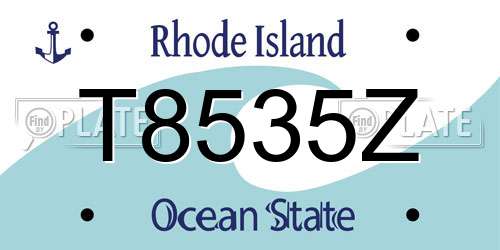 T8535Z Rhode Island License Plate