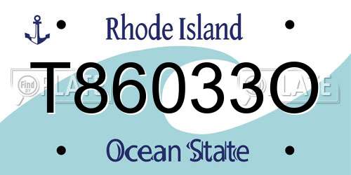 T86033O Rhode Island License Plate