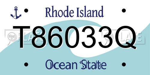 T86033Q Rhode Island License Plate