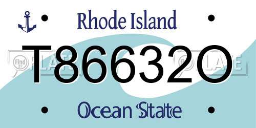 T86632O Rhode Island License Plate