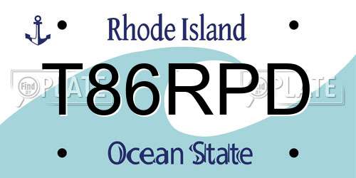 T86RPD Rhode Island License Plate