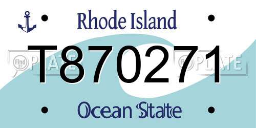 T870271 Rhode Island License Plate
