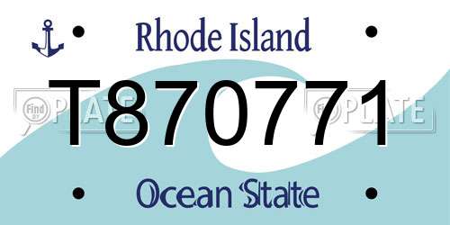 T870771 Rhode Island License Plate