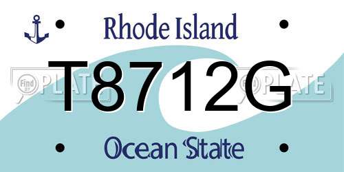 T8712G Rhode Island License Plate
