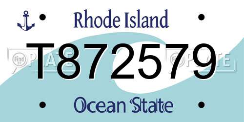 T872579 Rhode Island License Plate