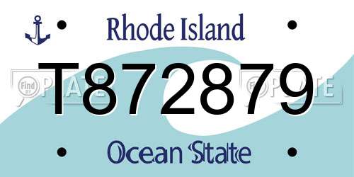 T872879 Rhode Island License Plate