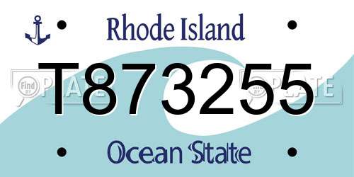 T873255 Rhode Island License Plate