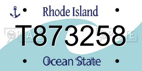 T873258 Rhode Island License Plate