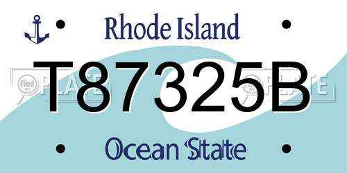 T87325B Rhode Island License Plate