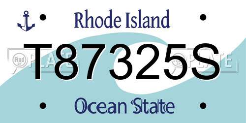T87325S Rhode Island License Plate
