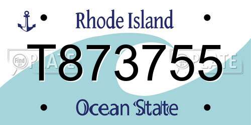 T873755 Rhode Island License Plate