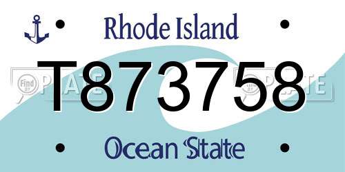 T873758 Rhode Island License Plate