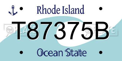 T87375B Rhode Island License Plate