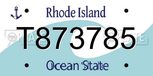 T873785 Rhode Island License Plate