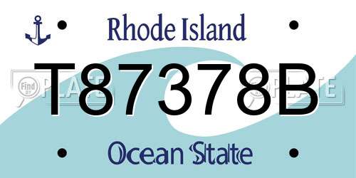 T87378B Rhode Island License Plate