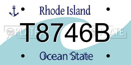 T8746B Rhode Island License Plate