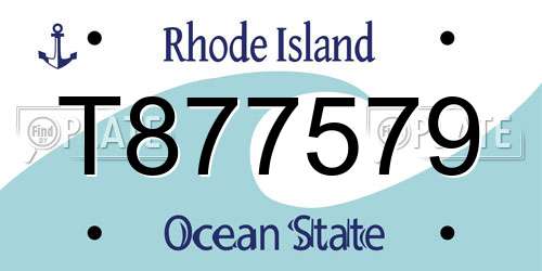 T877579 Rhode Island License Plate