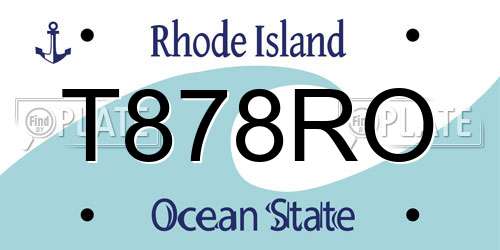 T878RO Rhode Island License Plate
