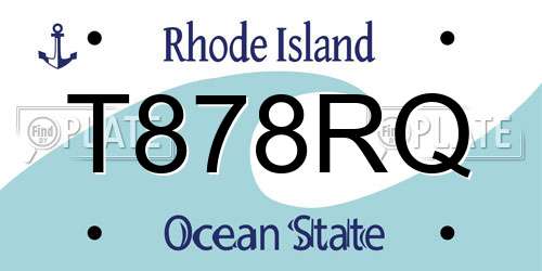 T878RQ Rhode Island License Plate