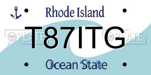 T87ITG Rhode Island License Plate