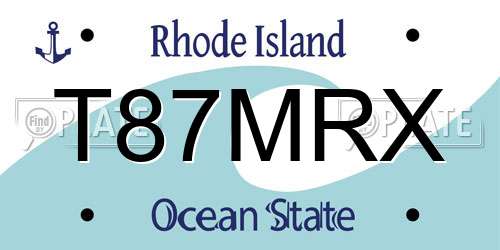 T87MRX Rhode Island License Plate