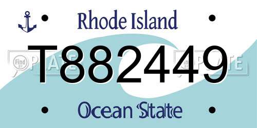 T882449 Rhode Island License Plate