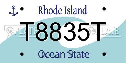 T8835T Rhode Island License Plate