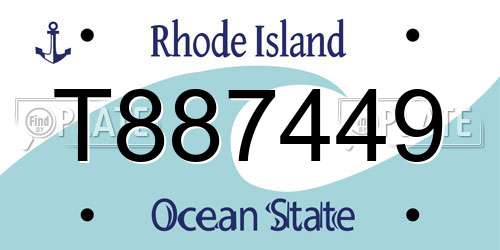 T887449 Rhode Island License Plate