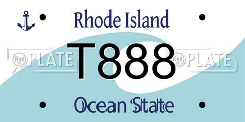 T888 Rhode Island License Plate