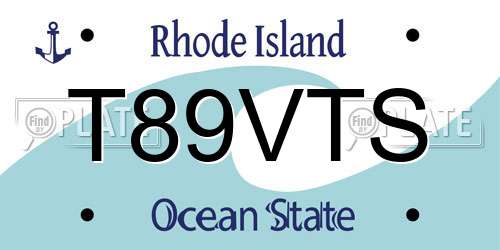 T89VTS Rhode Island License Plate