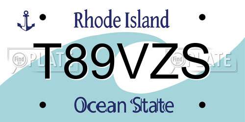 T89VZS Rhode Island License Plate