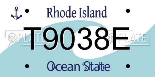 T9038E Rhode Island License Plate