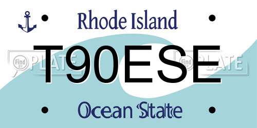 T90ESE Rhode Island License Plate