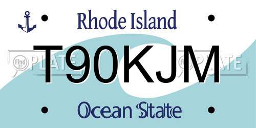 T90KJM Rhode Island License Plate