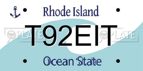 T92EIT Rhode Island License Plate